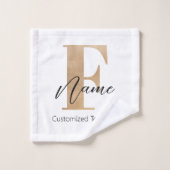 Moderne Monogrammed Initiaal F & Naam Gepersonalis Bad Handdoek (Wasdoekje)