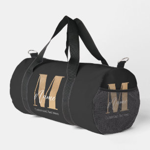 Moderne Monogrammed Initiaal M & Naam Gepersonalis Plunjezak