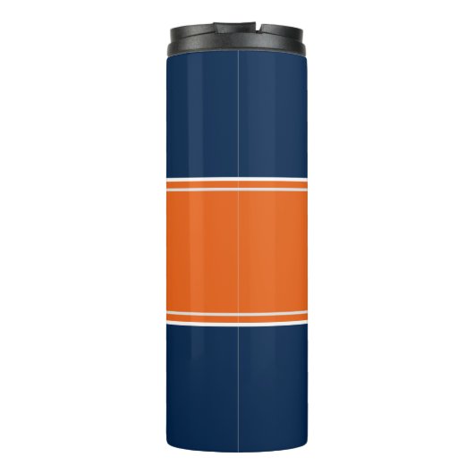 Moderne monogrammed Initiaal Oranje blauwe Drink Thermosbeker (Achterkant)