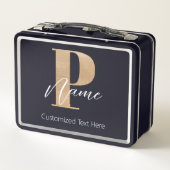 Moderne Monogrammed Initiaal P & Naam Gepersonalis (Achterkant)