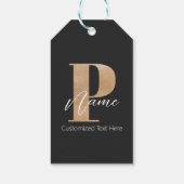 Moderne Monogrammed Initiaal P & Naam Gepersonalis Cadeaulabel (Achterkant)