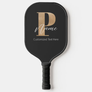 Moderne Monogrammed Initiaal P & Naam Gepersonalis Pickleball Paddle
