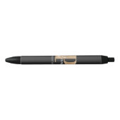 Moderne Monogrammed Initiaal P & Naam Gepersonalis Zwarte Inkt Pen (Voorkant)