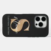 Moderne Monogrammed Initiaal S & Naam Gepersonalis Case-Mate iPhone Case (Achterkant (horizontaal))