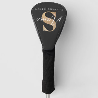 Moderne Monogrammed Initiaal S & Naam Gepersonalis Golfheadcover