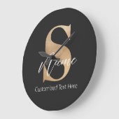 Moderne Monogrammed Initiaal S & Naam Gepersonalis Grote Klok (Hoek)