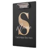 Moderne Monogrammed Initiaal S & Naam Gepersonalis Klembord (Links)