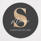 Moderne Monogrammed Initiaal S & Naam Gepersonalis Labels (Design 1)