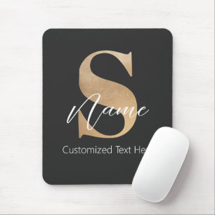 Moderne Monogrammed Initiaal S & Naam Gepersonalis Muismat