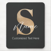 Moderne Monogrammed Initiaal S & Naam Gepersonalis Muismat (Voorkant)