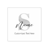Moderne Monogrammed Initiaal S & Naam Gepersonalis Rubberstempel (Afrduk)