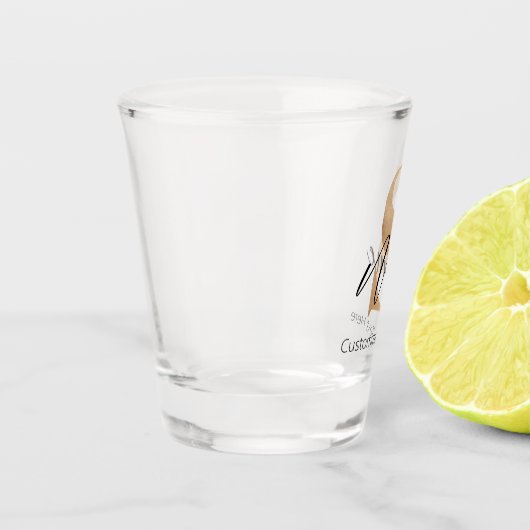 Moderne Monogrammed Initiaal S & Naam Gepersonalis Shot Glas (Links)