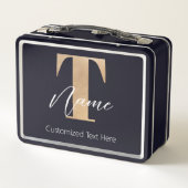 Moderne Monogrammed Initiaal T & Naam Gepersonalis (Achterkant)
