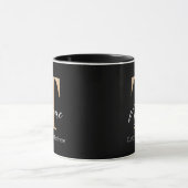 Moderne Monogrammed Initiaal T & Naam Gepersonalis Mok (Midden)