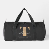 Moderne Monogrammed Initiaal T & Naam Gepersonalis Plunjezak (Achterkant)