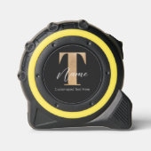 Moderne Monogrammed Initiaal T & Naam Gepersonalis Rolmaat (Voorkant)