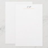 Moderne Monogrammed Kalligrafie Eenvoudige Naam Briefpapier (Voorkant / Achterkant)