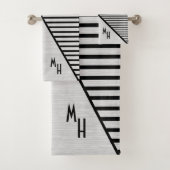 Moderne monogrammed line kunst bad handdoek (Insitu)