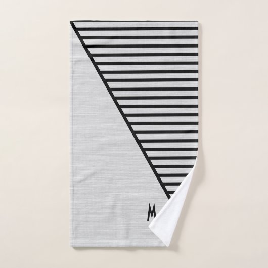 Moderne monogrammed line kunst bad handdoek (Handdoek)