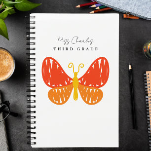Moderne Monogrammed Minimalistische Leraar Waarder Notitieboek