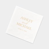 Moderne Monogrammed Naam Minimal Script Eenvoudig Folie Servetten (Links)