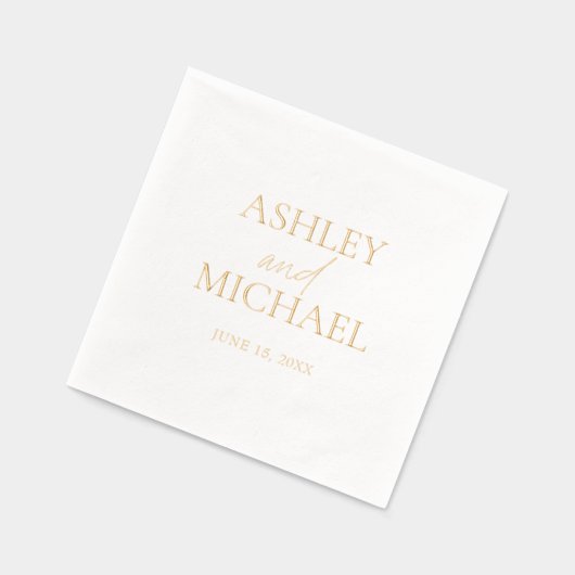 Moderne Monogrammed Naam Minimal Script Eenvoudig Folie Servetten (Links)