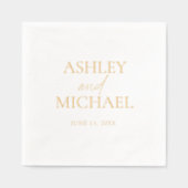 Moderne Monogrammed Naam Minimal Script Eenvoudig Folie Servetten (Voorkant)