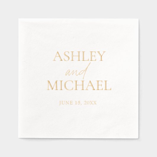 Moderne Monogrammed Naam Minimal Script Eenvoudig Folie Servetten (Voorkant)