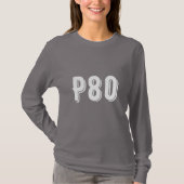 Moderne monogrammed P80 tiengrijs T-shirt (Voorkant)