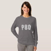 Moderne monogrammed P80 tiengrijs T-shirt (Voorkant volledig)