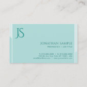 Moderne Monogrammed Professionele Eenvoudige Groen Visitekaartje (Achterkant)