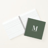 Moderne Monogrammed Professionele Salie Groen Notitieboek (Binnen)