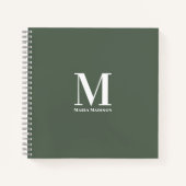 Moderne Monogrammed Professionele Salie Groen Notitieboek (Voorkant)