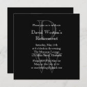 Moderne monogrammed Retirement (zwart) Kaart (Voorkant / Achterkant)