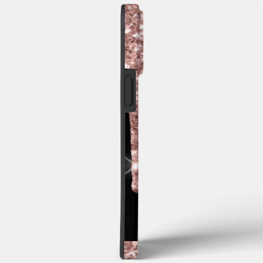 Moderne monogrammed Roos Gold Glitter Drivers Case-Mate iPhone Case (Achterkant / Rechts)