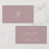 Moderne Monogrammed Sjabloon Gecalligraveerd Manus Visitekaartje (Voorkant / Achterkant)