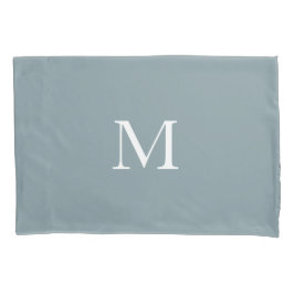 Moderne Monogrammed Solid Dusty Green Kussensloop