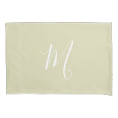 Moderne Monogrammed Solid Green Kussensloop (Voorkant-Links)