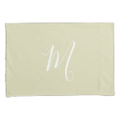 Moderne Monogrammed Solid Green Kussensloop (Voorkant-Rechts)