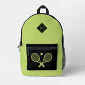 Moderne Monogrammed Tennisser Minimalist Bedrukte Rugzak (Voorkant)