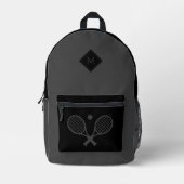 Moderne Monogrammed Tennisser Minimalist Bedrukte Rugzak (Voorkant)