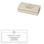 Moderne monogrammed terugkeer adresfamilie rubberstempel (Gestempeld)