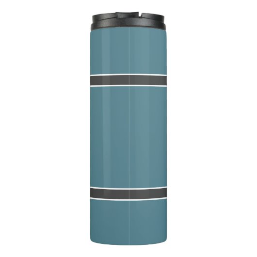 Moderne monogrammed Turquoise Gray Stylish Drink Thermosbeker (Achterkant)