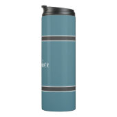 Moderne monogrammed Turquoise Gray Stylish Drink Thermosbeker (Geroteerd rechts)