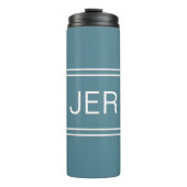 Moderne monogrammed Turquoise Green Stylish Drink Thermosbeker (Voorkant)