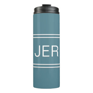Moderne monogrammed Turquoise Green Stylish Drink Thermosbeker