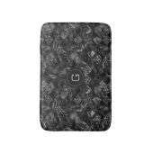 Moderne Monogrammed Zwart Faux Glitter Patroon Badmat (Voorkant Verticaal)