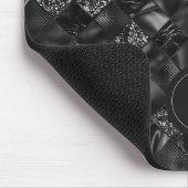 Moderne Monogrammed Zwart Faux Glitter Patroon Muismat (Hoek)