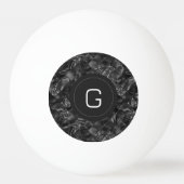 Moderne Monogrammed Zwart Faux Glitter Patroon Pingpongbal (Voorkant)