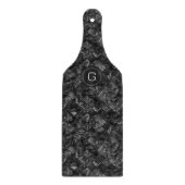 Moderne Monogrammed Zwart Faux Glitter Patroon Snijplank (Voorkant)